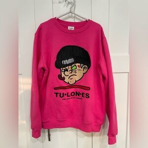 Tulones Sweatshirt Men's XXL Pink Crew Neck Small Hole New